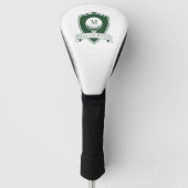 Moderne donkergroene en witte initiële naammonogra golfheadcover (Voorkant)