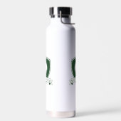 Moderne donkergroene en witte naam initiaal monogr waterfles (Links)