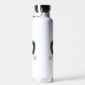 Moderne donkergroene en witte naam initiaal monogr waterfles (Rechts)