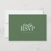 Moderne donkergroene gestreepte QR-code bruiloft RSVP Kaartje (Voorkant)