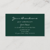 Moderne, donkergroene glitter-sterren elegant en e visitekaartje (Achterkant)