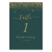 Moderne donkergroene gouden rand bruiloft kaart (Voorkant)