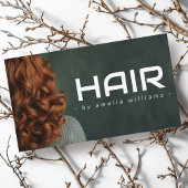 Moderne donkergroene kapster stylist visitekaartje