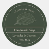 Moderne, donkergroene Logo-etiket Ronde Sticker (Voorkant)