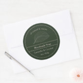 Moderne, donkergroene Logo-etiket Ronde Sticker (Envelop)