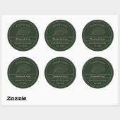 Moderne, donkergroene Logo-etiket Ronde Sticker (Vel)