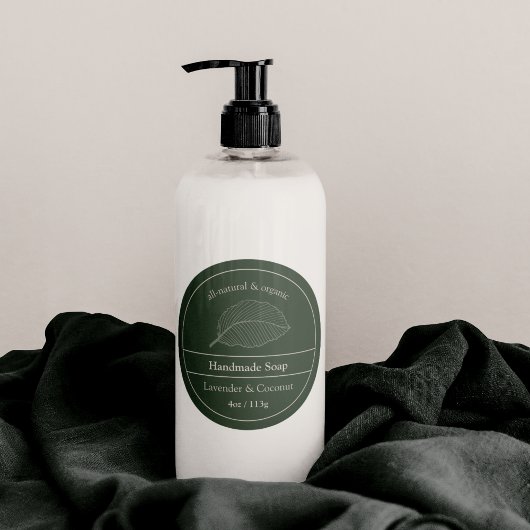 Moderne, donkergroene Logo-etiket Ronde Sticker