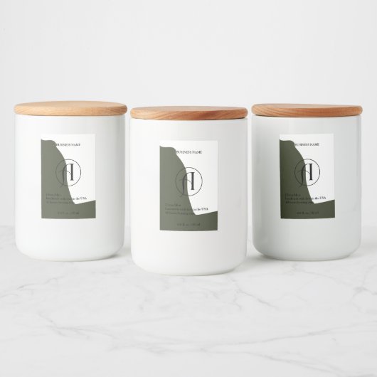 Moderne, donkergroene Logo-kaartenlabel Voedselcontainer Etiket (Flessen)