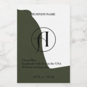 Moderne, donkergroene Logo-kaartenlabel Voedselcontainer Etiket (Enkel label)