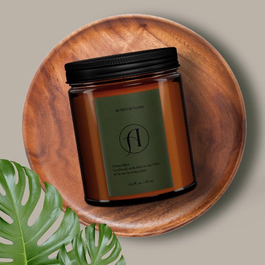 Moderne, donkergroene Logo-kaartenlabel Voedselcontainer Etiket