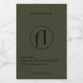 Moderne, donkergroene Logo-kaartenlabel Voedselcontainer Etiket (Enkel label)