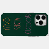 Moderne donkergroene monogram-initiaal Contemporar Case-Mate iPhone Case (Achterkant (horizontaal))