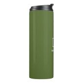 Moderne donkergroene monogram thermosbeker (Gedraaid links)