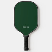 Moderne Donkergroene Monogramnaam Pickleball Paddle (Voorkant)