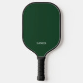 Moderne Donkergroene Monogramnaam Pickleball Paddle (Achterkant)