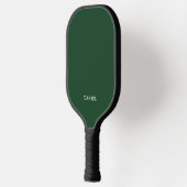 Moderne Donkergroene Monogramnaam Pickleball Paddle (Links)