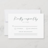 Moderne donkergroene RSVP-bruiloft RSVP Kaartje (Voorkant)