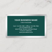 Moderne donkergroene stalen daken zonnepanelen visitekaartje (Achterkant)