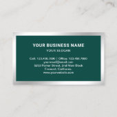 Moderne donkergroene stalen lasmachine lasmachine visitekaartje (Achterkant)