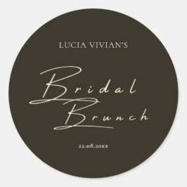 Moderne donkergroene typografie en kalligrafie ronde sticker