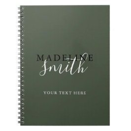 Moderne donkergroene typografie script notitieboek