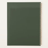 Moderne donkergroene typografie script planner (Achterkant)