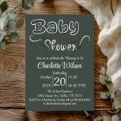 Moderne donkergroene verticale baby shower kaart