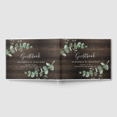 Moderne, donkerhouteucalyptusrustige eenvoudige gastenboek (Volledig)