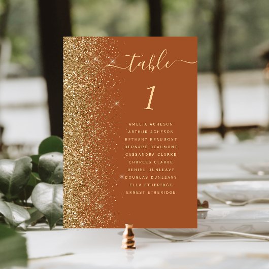 Moderne Donkerpaarse Gouden Glitter Bruiloft Kaart