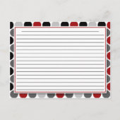 Moderne, donkerrode grijze zwarte cirkels briefkaart (Achterkant)