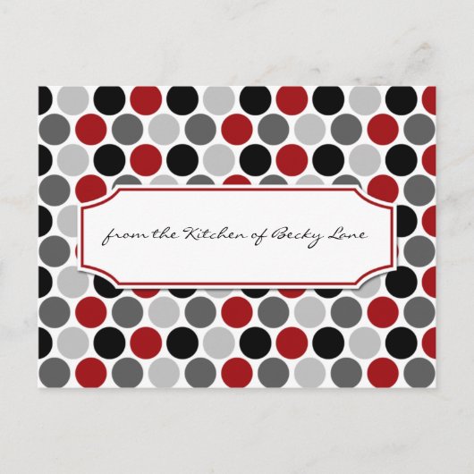 Moderne, donkerrode grijze zwarte cirkels briefkaart (Voorkant)