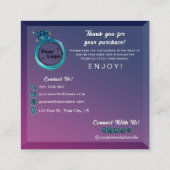 Moderne Donkerroze Blauwe Gradiënt Sieraden Verzor Informatiekaartje (Achterkant)