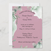 Moderne donkerroze maagdenpalm trouwuitnodiging kaart (Voorkant)