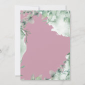Moderne donkerroze maagdenpalm trouwuitnodiging kaart (Achterkant)