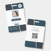 Moderne donkerteal professionele personeelsfoto-ID Badge (Voor- en achterkant)