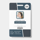 Moderne donkerteal professionele personeelsfoto-ID Badge (Voorzijde)