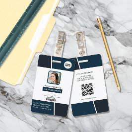 Moderne donkerteal zakelijke foto ID voor werkneme Badge