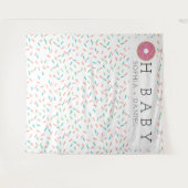 Moderne Donut Baby Shower Achtergrond Fotobooth Wandkleed (Voorkant (horizontaal))