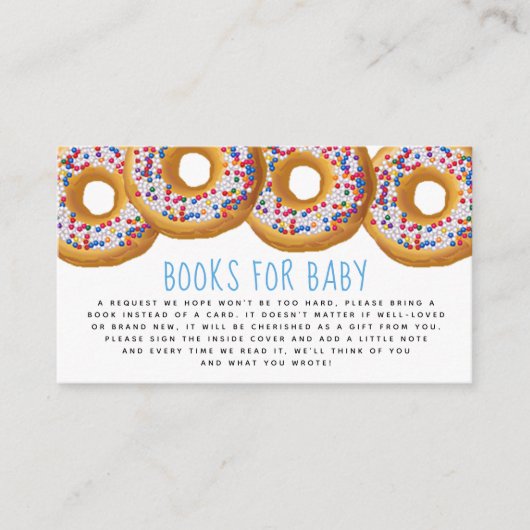 Moderne donut Baby shower sprinkle Books voor Baby Informatiekaartje (Voorkant)
