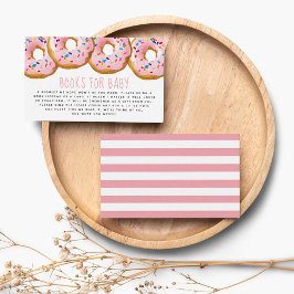 Moderne donut Baby shower sprinkle Books voor Baby Informatiekaartje