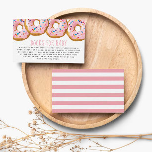 Moderne donut Baby shower sprinkle Books voor Baby Informatiekaartje