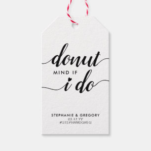 Moderne donut geest dat ik bruiloft zoete traktati cadeaulabel