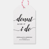 Moderne donut geest dat ik bruiloft zoete traktati cadeaulabel (Achterkant)