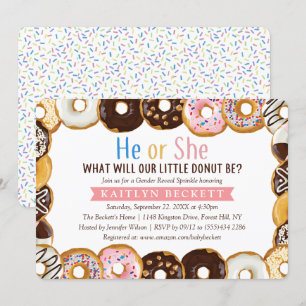 Moderne Donut Sprinkle-partij Kaart