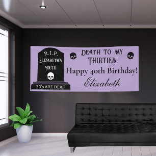 Moderne dood aan mijn 30e paarse 40e verjaardagsfe spandoek