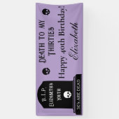 Moderne dood aan mijn 30s Paarse 40e verjaardagsfe Spandoek (Verticaal)