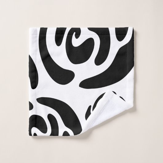 Moderne Doodle 2 Zwart-wit Bad Handdoek (Wasdoekje)