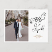 Moderne Doodle Elopement Fotoaankondiging Aankondigingskaart (Voorkant)