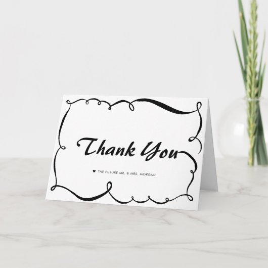 Moderne Doodle Whimsical Bedankkaartjes Bedankkaart (Voorkant)