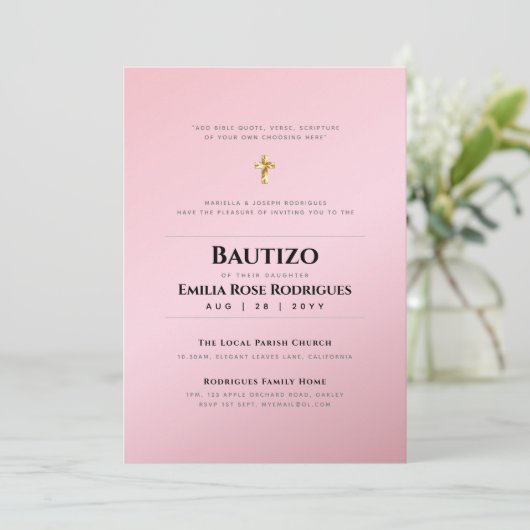 Moderne DOOP BAUTIZO Bautismo DOOPSEL Christening  Kaart (Staand voorkant)